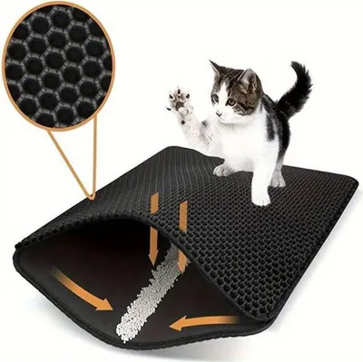 Produktbild von Katzenklo Matte, Katzenstreu Matte, Katzenklo Unterleger, Waben Design, Katzenklo Vorleger, Sand Trapper - CATMAT