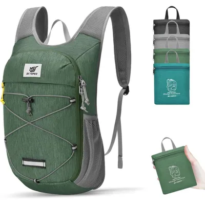 Produktbild von Tagesrucksack Damen 10L Ultraleicht Wanderrucksack für Wandern Reisen Städtetrips Grün