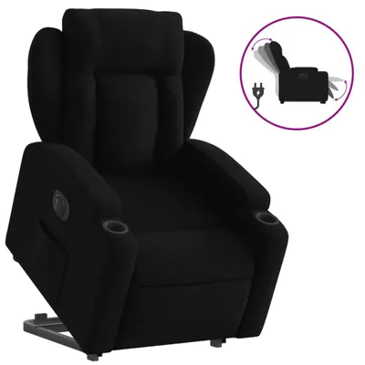 Produktbild von Relaxsessel mit Aufstehhilfe Elektrisch Schwarz Stoff