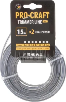 Immagine prodotto di Procraft KV/J-2,7/15 filo da taglio con rinforzo 2,7 mm 15 m quadrati