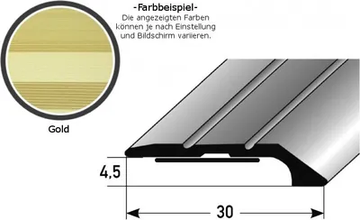 Produktbild von Abschlussprofil / Abschlussleiste "Maryville", 4,5 mm Einfasshöhe, Aluminium eloxiert, gebohrt-goldfarbig-1000-selbstklebend