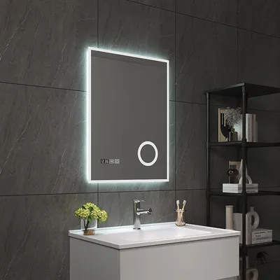 Produktbild von Lustro łazienkowe LED "Lizzano" ze 120 diodami LED Aluminiowa rama 50 x 70 cm Biały