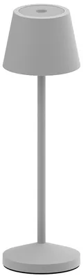 Kabellose LED-Tischlampe, dimmbar, warmweiß, H25 cm, grau