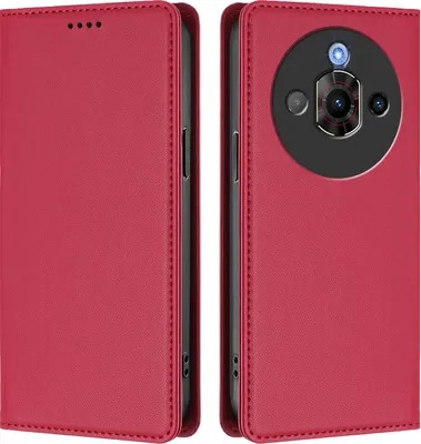 Immagine prodotto di Custodia in pelle per ZTE Nubia Focus Pro 5G, custodia a libro magnetica in Finto cuoio con supporto, rosso
