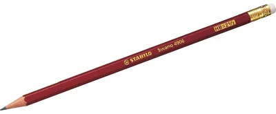 Produktbild von Bleistift mit Radiergummi - STABILO Swano in rot - Härtegrad HB
