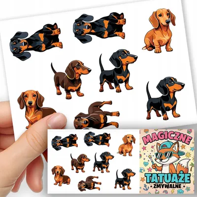 Produktbild von ABWASCHBARE KINDERTATTOOS TEMPORAER - Hunde Hund Rasse JAMNIK - 8 St.