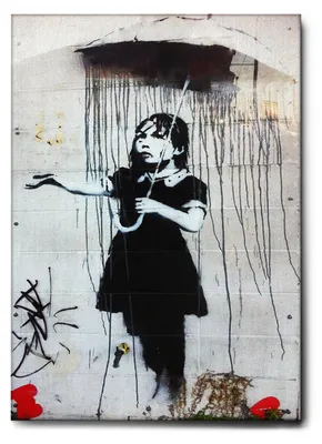 Zdjęcie produktu dla Giallobus - Parasolka - Banksy - 70D x 100S cm - Obraz - Standaard frame canvas