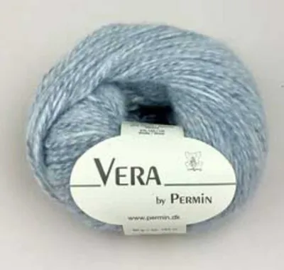 Immagine prodotto di Vera by Permin – Filato per tutte le stagioni in Chainette, baby alpaca e cotone (125 m/50 g) (05 blu chiaro)