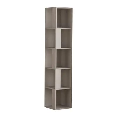 Produktbild von DECORTIE Piano Modernes Eck-Bücherregal Vitrine Mokka Grau   31 x 31 x 159 cm
