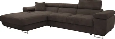 Produktbild von MIRJAN24 Ecksofa Torezio Mini, Stilvoll Eckcouch mit Bettkasten und Schlaffunktion, Einstellbare Kopfstützen, 280x170x70-90 cm (Farbe: Lumo 40, Seite: Links)