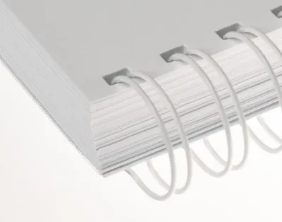 Obrázek produktu pro RENZ drátěné vázací prvky, rozteč 2:1, Ø 25,4 mm, 23 smyček (=DIN A4), bílé, 50 kusů
