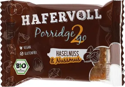 Produktbild von Hafervoll Porridge2go Haselnuss & Nussmus  55g