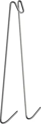 A silver metal smoking hook on a white background.