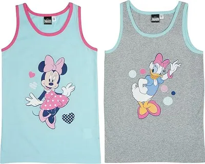 Obrázek produktu pro Disney tílko pro dívky - Minnie & Daisy dětské tílko modrá/šedá 110/116 (balení 2 ks)