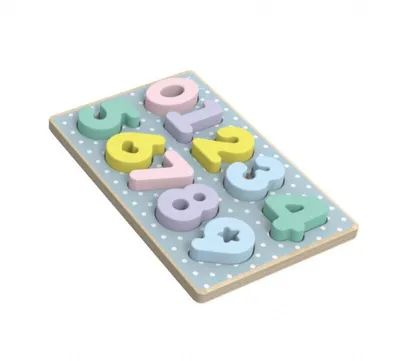 Image de Puzzle en bois Chiffres en pastel