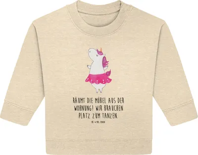 Produktbild von Mr. & Mrs. Panda Organic Baby Pullover Einhorn Ballerina 6. - 12. Monat - Natural Raw - Geschenk, Unicorn, Geburtstag, Lebensfreude, Spaß, Bullover, Einhörner
