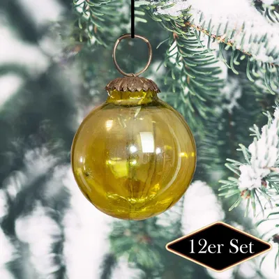 Produktbild von Christbaumschmuck aus Glas, Grün, klein, Christbaum, 12er Set