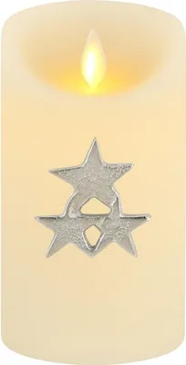 Produktbild von Marrakesch Kerzenstecker Silber 6x6cm | Candle Pins Stecker für Adventskranz, Stumpenkerzen & Kerzenhalter als Stern Deko Muster -G- | Weihnachtsdeko Adventsdeko Kerzenpin Pin zum Stecken