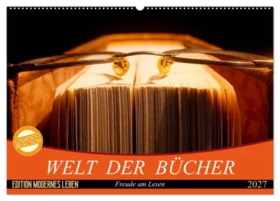 Produktbild von Welt der Bücher (Wandkalender 2027 DIN A2 quer), CALVENDO Monatskalender