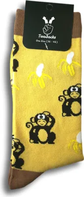 Produktbild von TwoSocks lustige Socken Affe Damen & Herren funny socks lustige Socken Herren Baumwolle Einheitsgröße