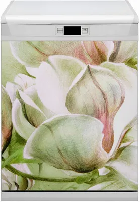 Produktbild von Magnet Folie für Geschirrspüler Magnete  Geschirrspüle Magnet für Spülmaschine 60x80 cm Dekor - Blumenmagnolien