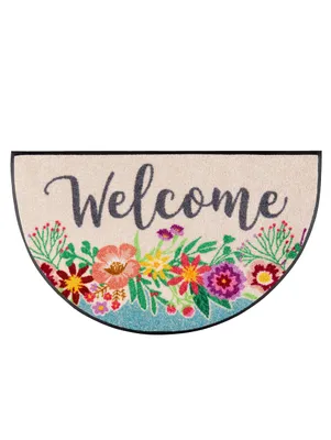 Produktbild von wash+dry Schmutzfangmatte Round Welcome Blooming - 50 x 85 cm