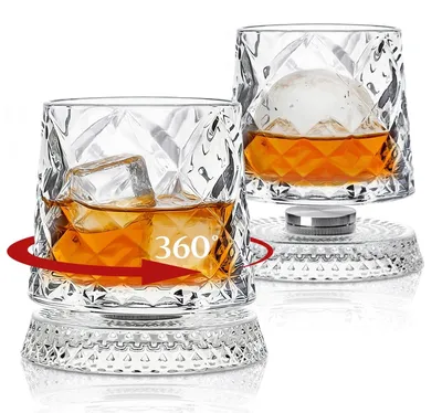 Obrázok produktu pre SolidKeus – Súprava dvoch otočných whisky pohárov s hladkým dnom