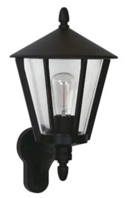 Produktbild von ALBERT 661814 Wandleuch. IP44 sw Glas klar, 1xE27 60W
