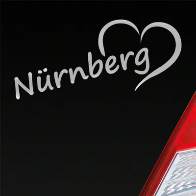 Produktbild von Auto Aufkleber Nürnberg Herz Stadt City Liebe Love Heimat 19x8 cm Silber Sticker Heckscheibenaufkleber