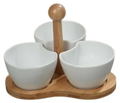 Produktbild von Servierschalen Set 4tlg Porzellan Servierplatte weiß