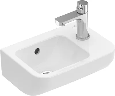 Produktbild von Villeroy & Boch Architectura Handwaschbecken, eckig, Hahnloch rechts, mit Überlauf, 360x260mm, 43733601