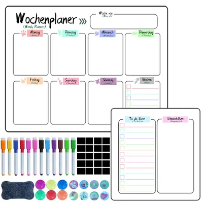 Produktbild von Magnetisches Whiteboard für die Wochenplanung mit abwaschbaren Markern