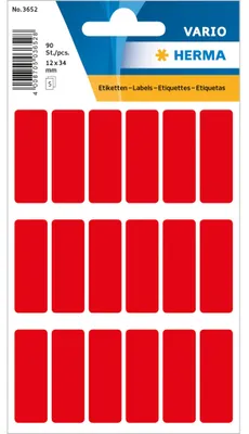 Image de HERMA Vielzweck-Etiketten, 12 x 34 mm, rot, Kleinpackung
