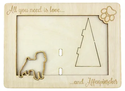 Image de Affenpinscher - Cadre photo, cadre en bois gravé, un bel accessoire pour les amoureux des chiens par Art-Dog