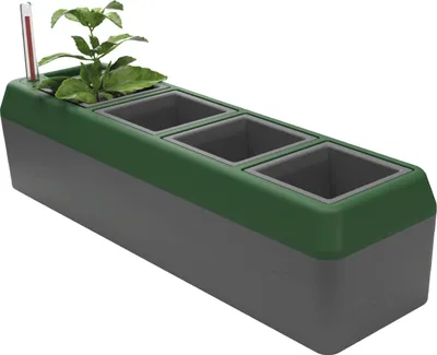 Produktbild von BioGreen Kräuterbeet "PROVENCE" für die Fensterbank mit 4 herausnehmbaren Töpfen