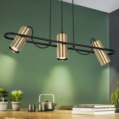 Image de ZMH Lampe suspendue de table à manger Lampe à suspendre Vintage à 3 flammes Lampe de salle à manger Design industriel GU10 Lampe de cuisine Suspendue Séjour pour cuisine Chambre à coucher