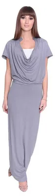 Produktbild von Damen Kleid Dress Maxikleid Lang : Grau S/M 36/38