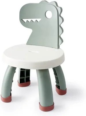 Obrázek produktu pro Dětská židle Unyqoos® z plastu (bez BPA) – stabilní a lehká, vhodná pro použití v interiéru i exteriéru, zelená, design dinosaura, rozměry 32×29,5×49 cm, výška sedáku 25,3 cm, maximální nosnost 50 kg
