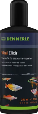Produktbild von Dennerle Vital Elixir, 250 ml - Wasseraufbereiter mit wichtigen Vitaminen, Vitalstoffen und Spurenelementen, Schutz und Vitalität für Fische