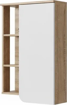 Produktbild von Badschrank Vicco Karen Sonoma/Weiß 50 x 75 cm mit Tür und offenen Fächern, Model 40736