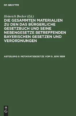 Produktbild von Notariatsgesetze vom 9. Juni 1899