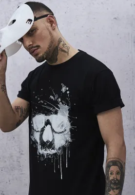 Produktbild von Mister Tee T-Shirt Waterpaint Skull Tee Black-XXL