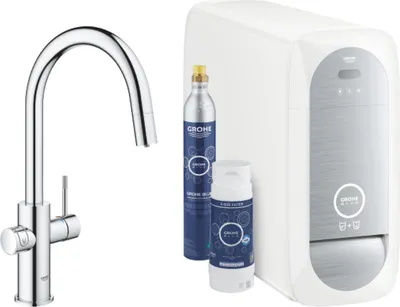 Produktbild von Grohe Blue Home Starter Kit 315 x 1 Auslauf ausziehbar mit Bluetooth/WIFI C-Auslauf chrom 315 x, 31541000