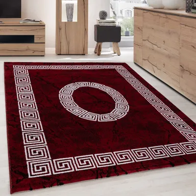 Zdjęcie produktu dla Dywan z delikatną strukturą linii – idealny do salonu, sypialni lub biura,Rozmiar: 140 x 200 cm, Kolor: Czerwony-9