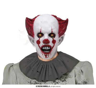 Produktbild von Clown Horror Maske Grusel Halloween Unheimlicher Zirkus, Farbe: Weiß