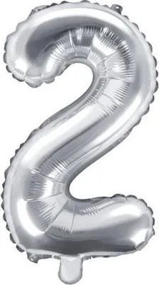 Immagine prodotto di Palloncino in foil numerico SILVER 35 cm - 2 ( NON RIEMPIBILE CON ELIO )