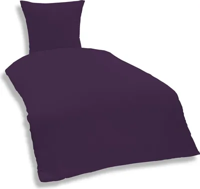 Produktbild von Uni Bettwäsche Einfarbig Mikrofaser Garnituren Bettbezüge, Größe:2 teilig  155x220 cm, Farbe:Lila