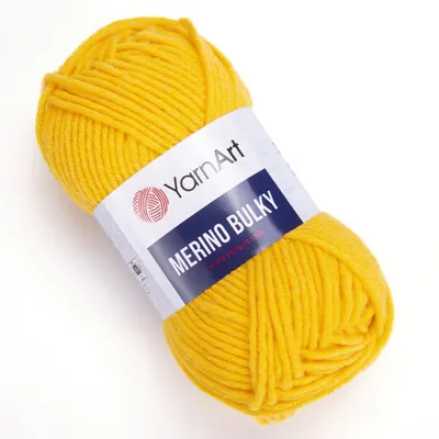 Produktbild von YarnArt Merino Bulky Wolle 100g 100m Gelb - Weich & Wärmend für Winterkleidung