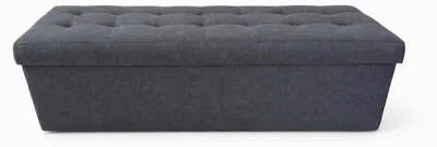 Zdjęcie produktu dla Pufa siedzisko pojemnik pikowana przedpokój 110x40x40 czarna SIT BC