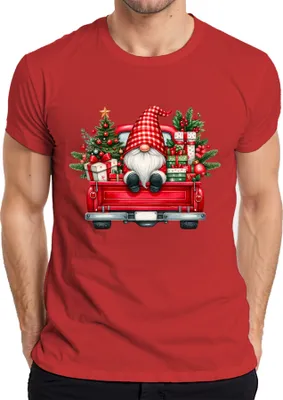 Produktbild von Weihnachtszwerg Truck Wichtel Gnom - Weihnachten Xmas Christmas Herren T-Shirt, Rot, S